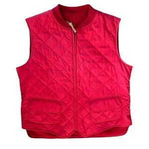 Polo Ralph lauren red reversible wool quilted vest XXL Rare Vtg winter